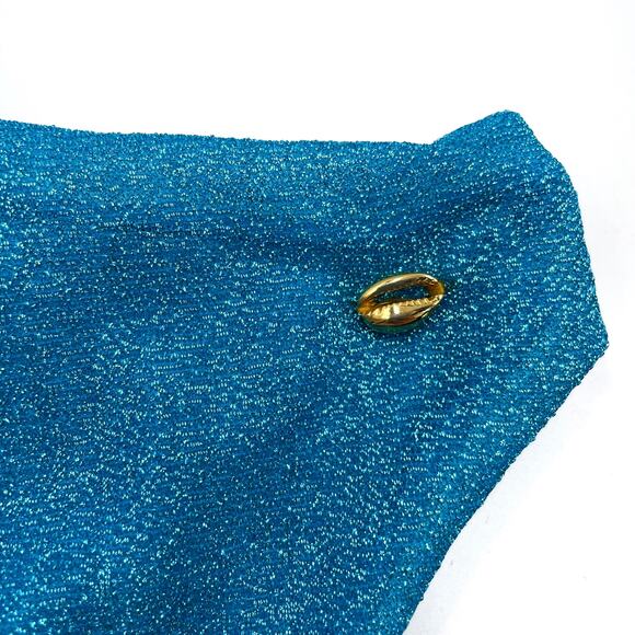 Baobab Tamboril One Piece Swimsuit Juno Blue Glitter One Shoulder Cutout Sz S - Picture 10 of 12